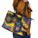 Roosters NAIDOC Week 2026 Personalised Leather Tote Bag 50 Years of Deadly Aboriginal Art
