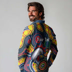 Roosters NAIDOC Week 2026 Personalised Long Sleeve Polo Shirt 50 Years of Deadly Aboriginal Art