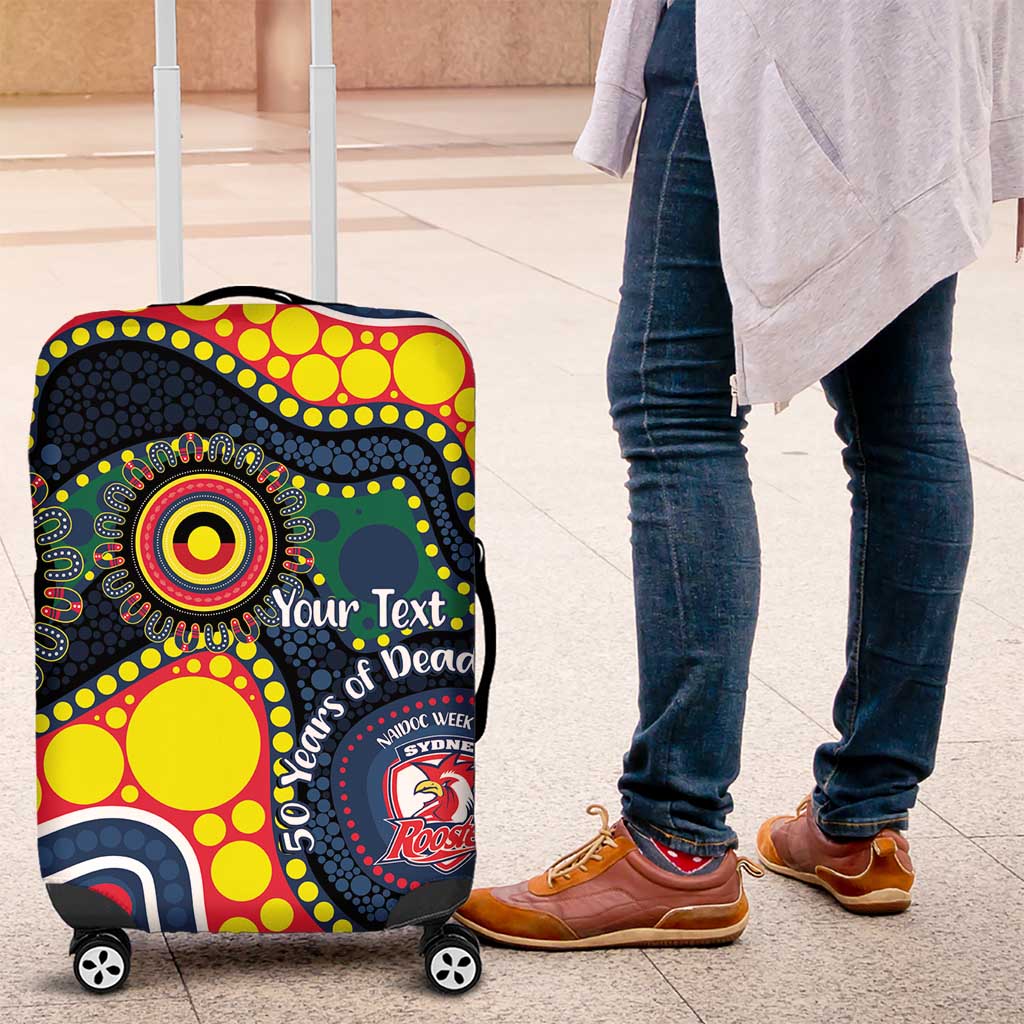 Roosters NAIDOC Week 2026 Personalised Luggage Cover 50 Years of Deadly Aboriginal Art