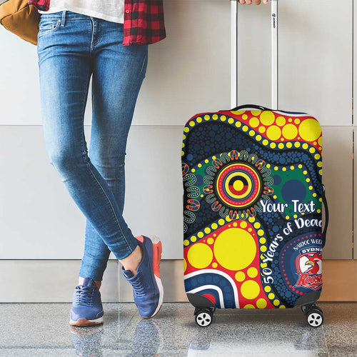 Roosters NAIDOC Week 2026 Personalised Luggage Cover 50 Years of Deadly Aboriginal Art