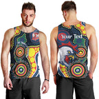 Roosters NAIDOC Week 2026 Personalised Men Tank Top 50 Years of Deadly Aboriginal Art
