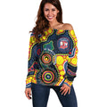Roosters NAIDOC Week 2026 Personalised Off Shoulder Sweater 50 Years of Deadly Aboriginal Art