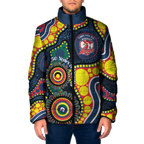 Roosters NAIDOC Week 2026 Personalised Padded Jacket 50 Years of Deadly Aboriginal Art