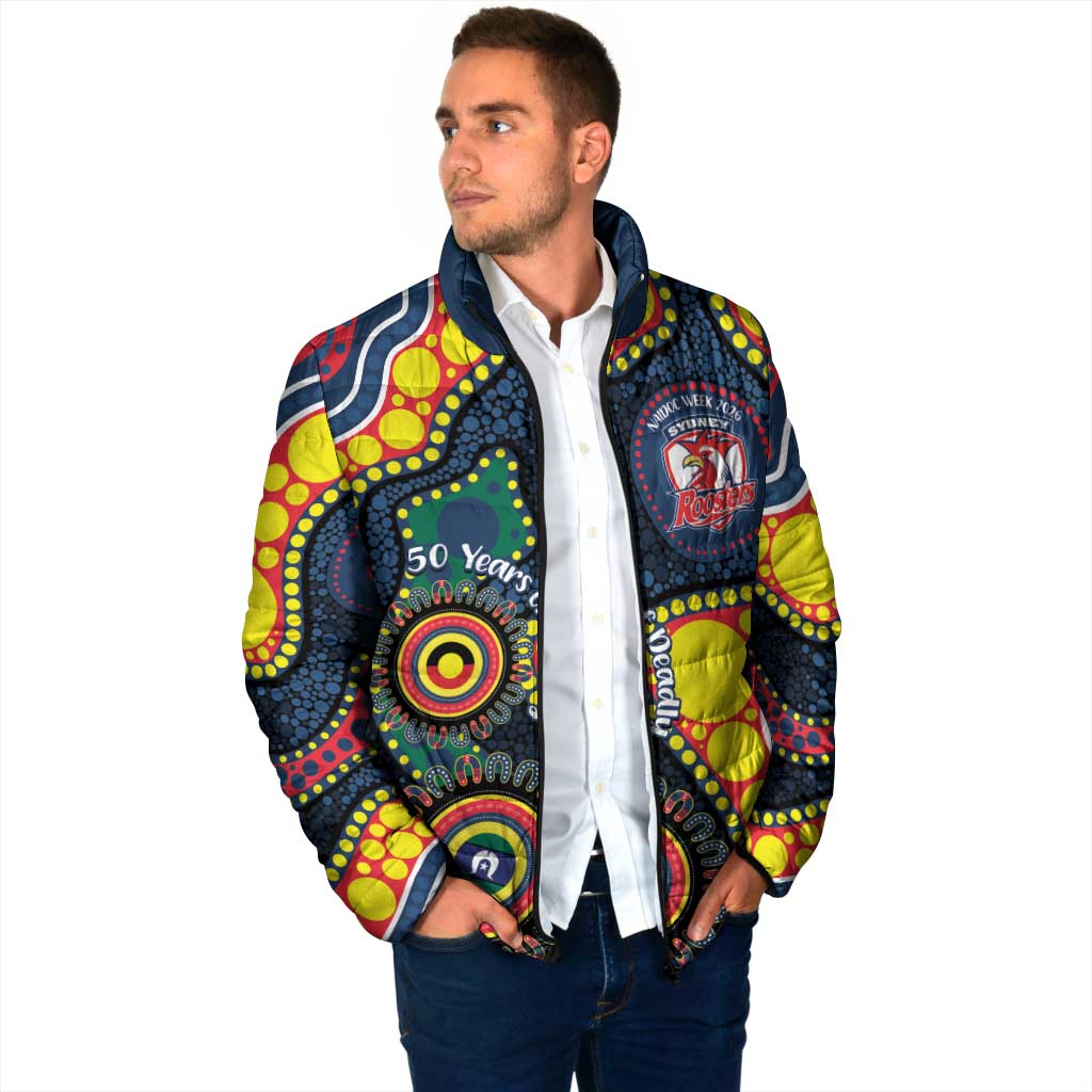 Roosters NAIDOC Week 2026 Personalised Padded Jacket 50 Years of Deadly Aboriginal Art