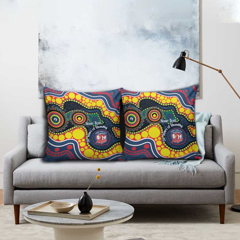 Roosters NAIDOC Week 2026 Personalised Pillow Cover 50 Years of Deadly Aboriginal Art