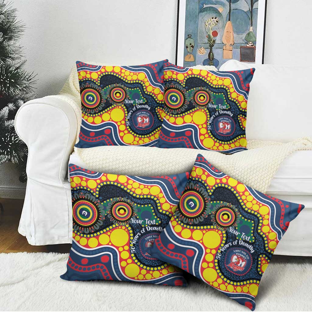 Roosters NAIDOC Week 2026 Personalised Pillow Cover 50 Years of Deadly Aboriginal Art