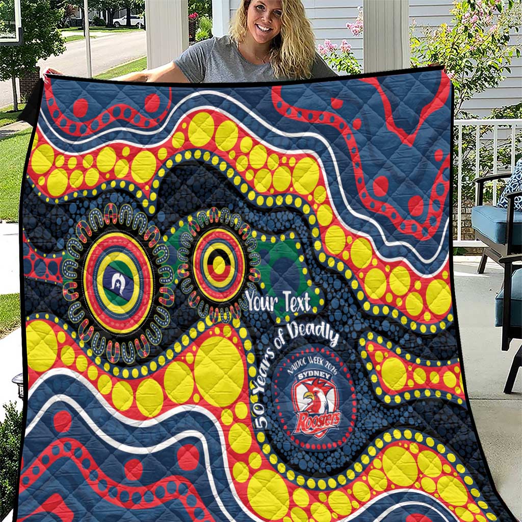 Roosters NAIDOC Week 2026 Personalised Quilt 50 Years of Deadly Aboriginal Art