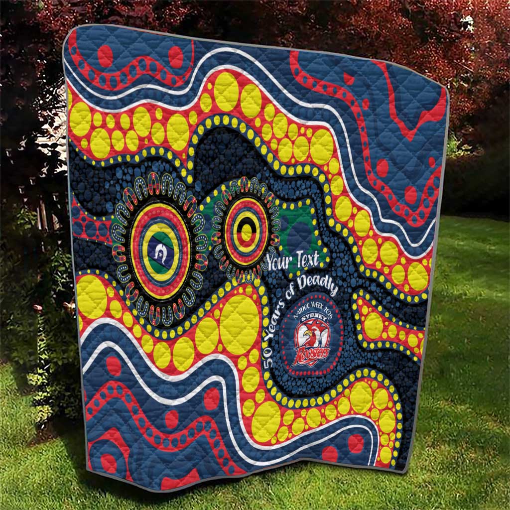 Roosters NAIDOC Week 2026 Personalised Quilt 50 Years of Deadly Aboriginal Art