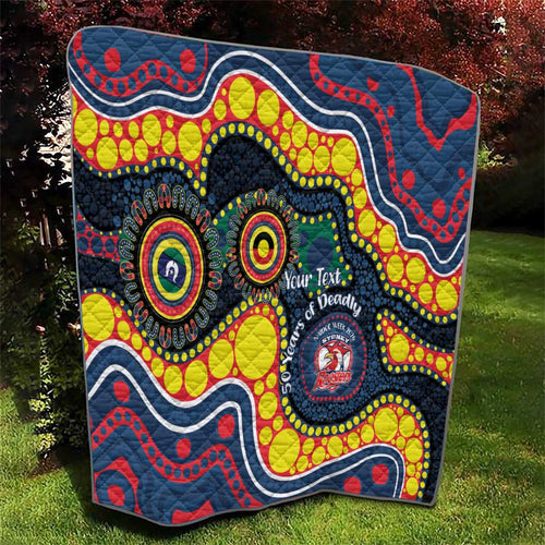 Roosters NAIDOC Week 2026 Personalised Quilt 50 Years of Deadly Aboriginal Art