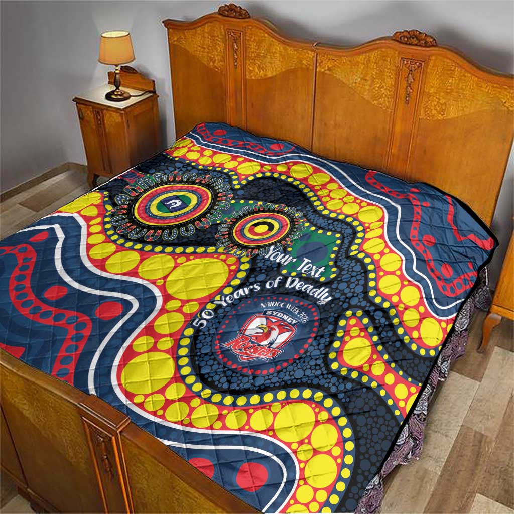 Roosters NAIDOC Week 2026 Personalised Quilt 50 Years of Deadly Aboriginal Art