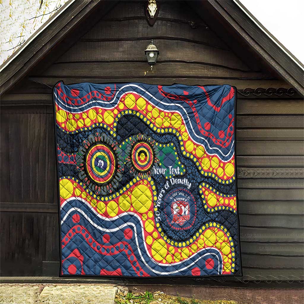 Roosters NAIDOC Week 2026 Personalised Quilt 50 Years of Deadly Aboriginal Art