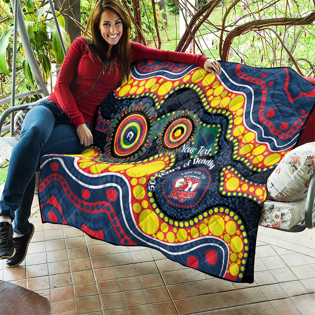 Roosters NAIDOC Week 2026 Personalised Quilt 50 Years of Deadly Aboriginal Art