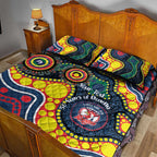 Roosters NAIDOC Week 2026 Personalised Quilt Bed Set 50 Years of Deadly Aboriginal Art