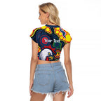 Roosters NAIDOC Week 2026 Personalised Raglan Cropped T Shirt 50 Years of Deadly Aboriginal Art