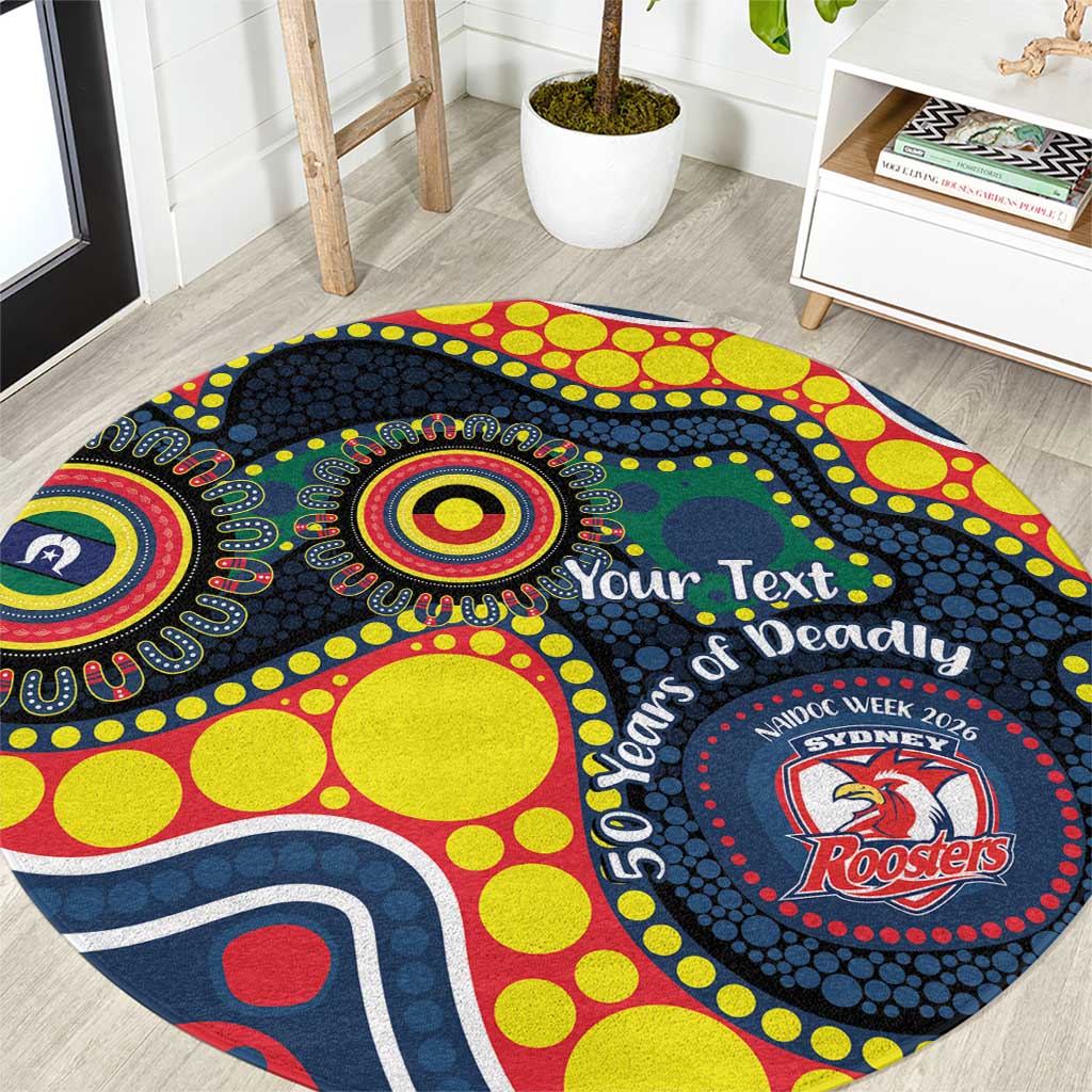 Roosters NAIDOC Week 2026 Personalised Round Carpet 50 Years of Deadly Aboriginal Art