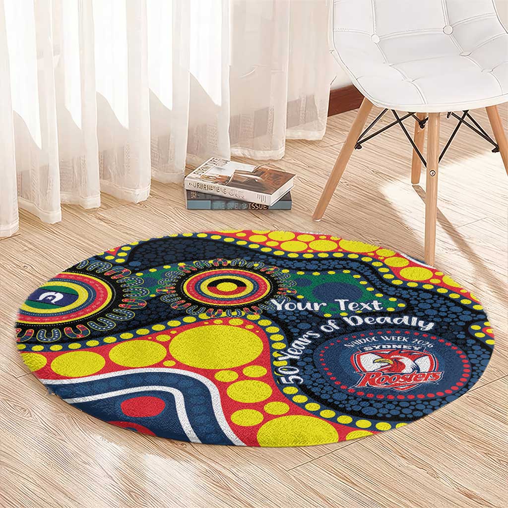 Roosters NAIDOC Week 2026 Personalised Round Carpet 50 Years of Deadly Aboriginal Art