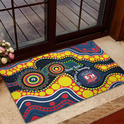 Roosters NAIDOC Week 2026 Personalised Rubber Doormat 50 Years of Deadly Aboriginal Art