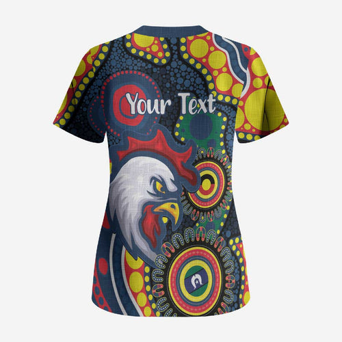 Roosters NAIDOC Week 2026 Personalised Scrub Top 50 Years of Deadly Aboriginal Art