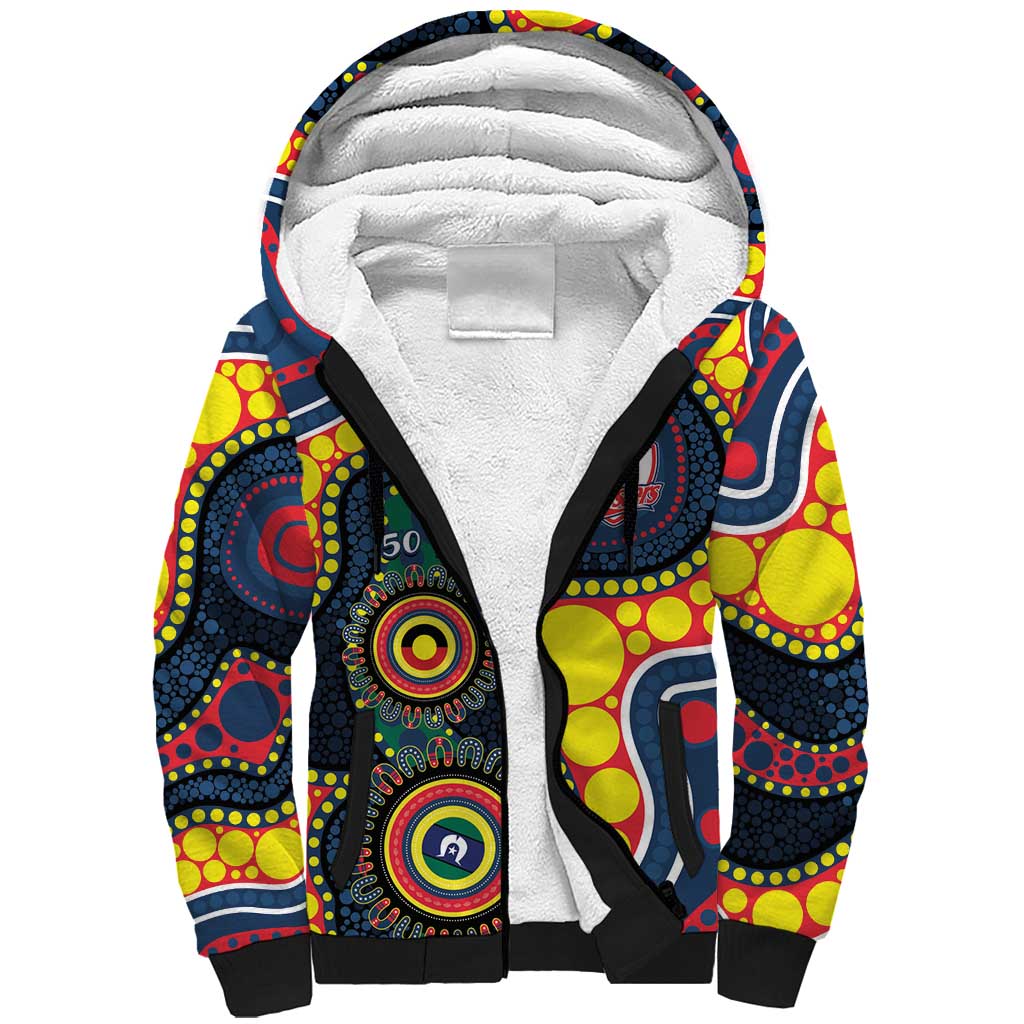 Roosters NAIDOC Week 2026 Personalised Sherpa Hoodie 50 Years of Deadly Aboriginal Art