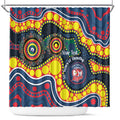 Roosters NAIDOC Week 2026 Personalised Shower Curtain 50 Years of Deadly Aboriginal Art