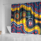 Roosters NAIDOC Week 2026 Personalised Shower Curtain 50 Years of Deadly Aboriginal Art