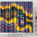 Roosters NAIDOC Week 2026 Personalised Shower Curtain 50 Years of Deadly Aboriginal Art