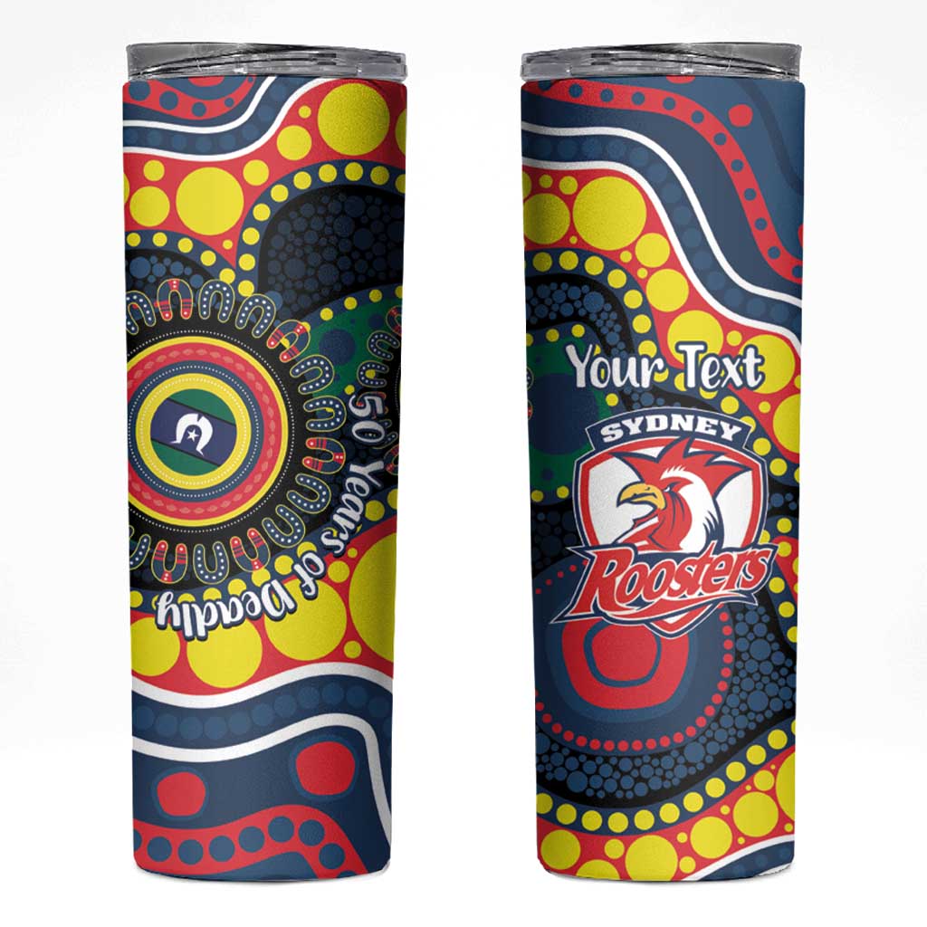 Roosters NAIDOC Week 2026 Personalised Skinny Tumbler 50 Years of Deadly Aboriginal Art