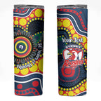 Roosters NAIDOC Week 2026 Personalised Skinny Tumbler 50 Years of Deadly Aboriginal Art