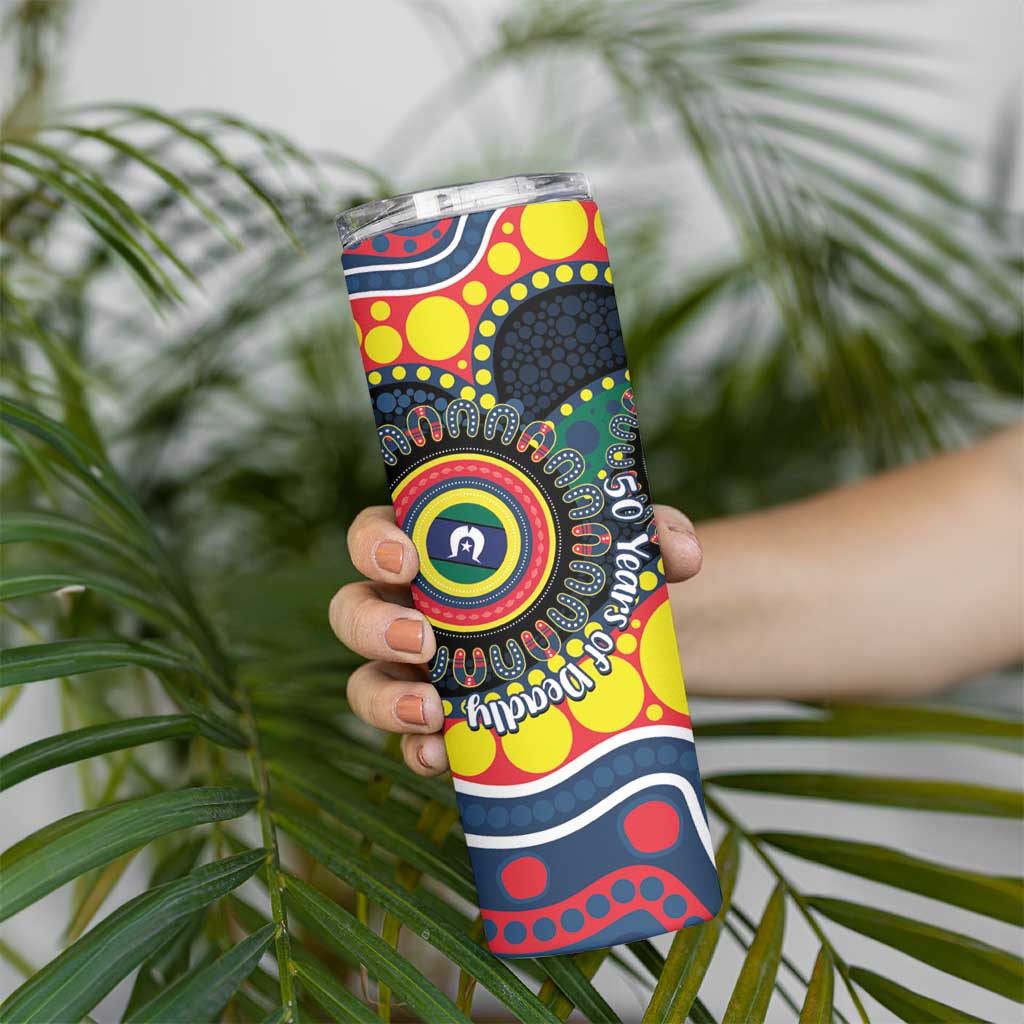 Roosters NAIDOC Week 2026 Personalised Skinny Tumbler 50 Years of Deadly Aboriginal Art