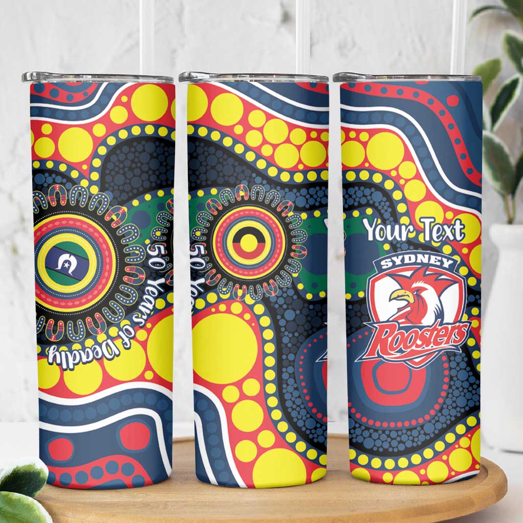 Roosters NAIDOC Week 2026 Personalised Skinny Tumbler 50 Years of Deadly Aboriginal Art
