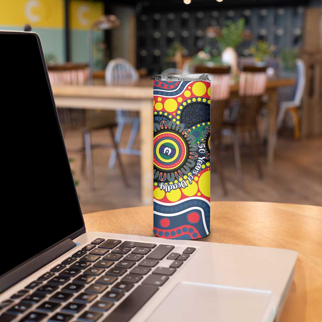 Roosters NAIDOC Week 2026 Personalised Skinny Tumbler 50 Years of Deadly Aboriginal Art
