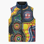 Roosters NAIDOC Week 2026 Personalised Sleeveless Puffer Jacket 50 Years of Deadly Aboriginal Art