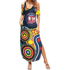 Roosters NAIDOC Week 2026 Personalised Summer Maxi Dress 50 Years of Deadly Aboriginal Art