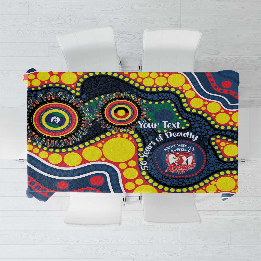 Roosters NAIDOC Week 2026 Personalised Tablecloth 50 Years of Deadly Aboriginal Art