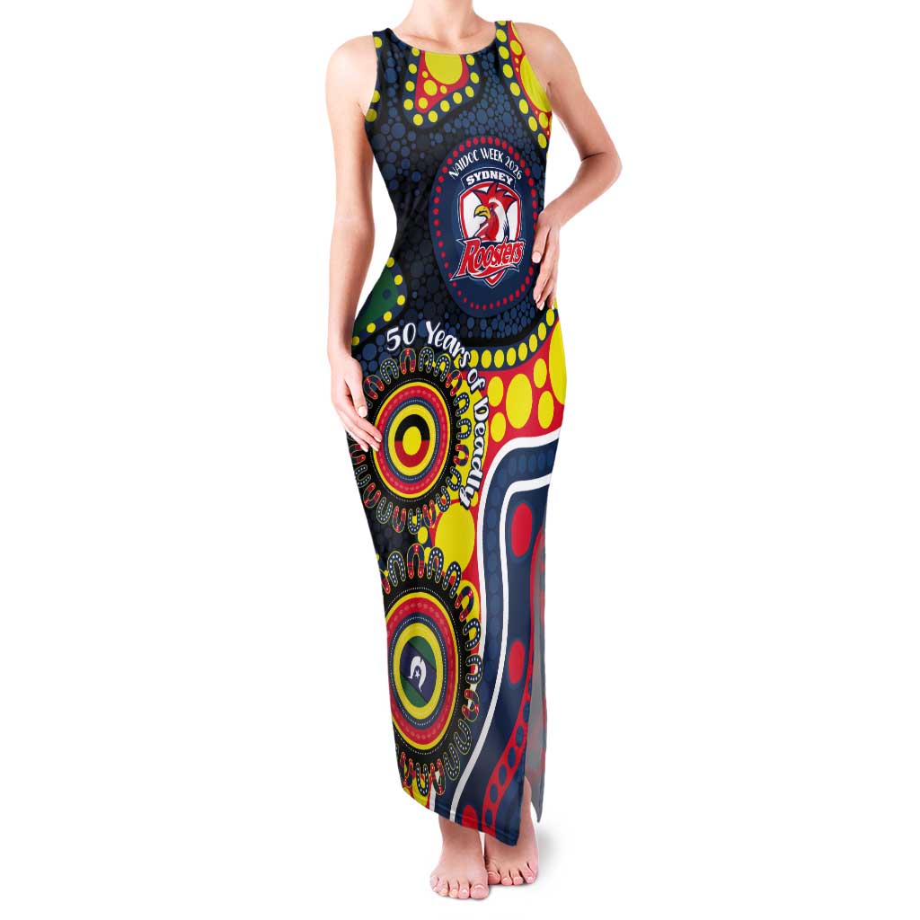 Roosters NAIDOC Week 2026 Personalised Tank Maxi Dress 50 Years of Deadly Aboriginal Art