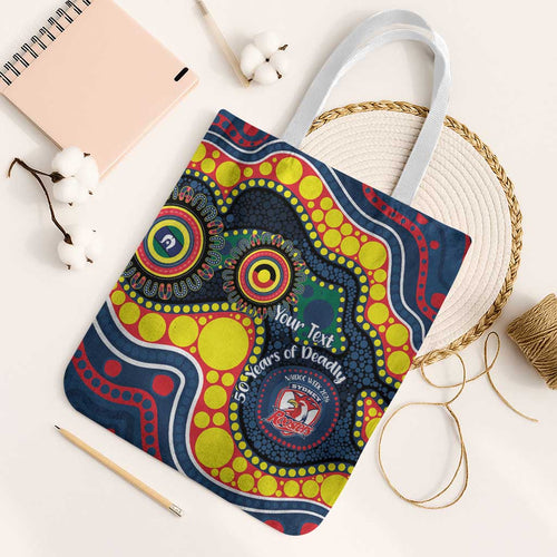 Roosters NAIDOC Week 2026 Personalised Tote Bag 50 Years of Deadly Aboriginal Art