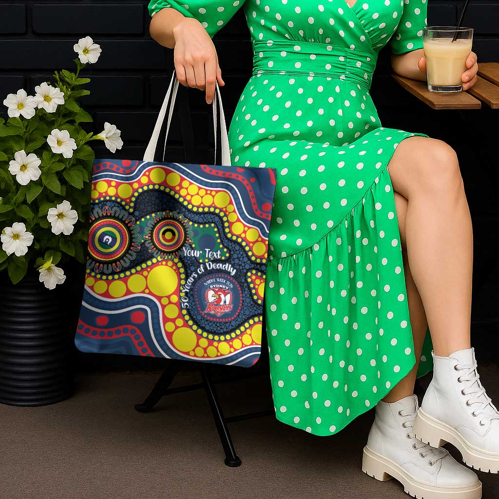 Roosters NAIDOC Week 2026 Personalised Tote Bag 50 Years of Deadly Aboriginal Art