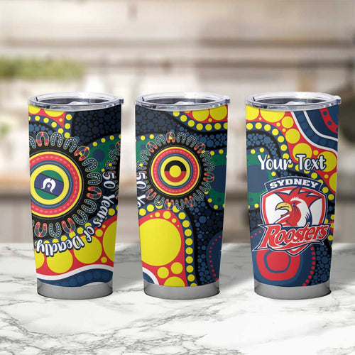 Roosters NAIDOC Week 2026 Personalised Tumbler Cup 50 Years of Deadly Aboriginal Art