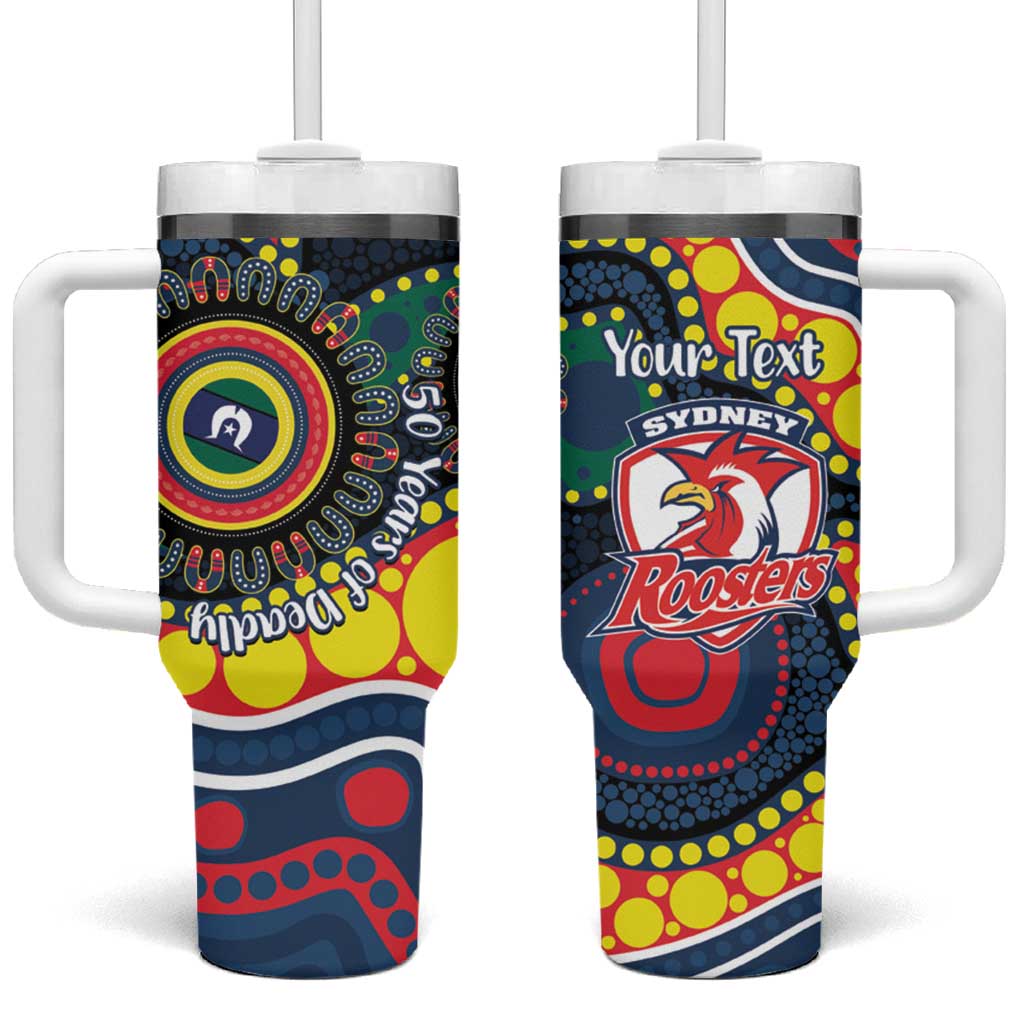 Roosters NAIDOC Week 2026 Personalised Tumbler With Handle 50 Years of Deadly Aboriginal Art