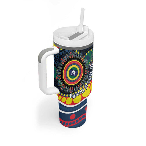 Roosters NAIDOC Week 2026 Personalised Tumbler With Handle 50 Years of Deadly Aboriginal Art