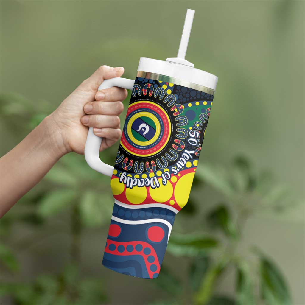 Roosters NAIDOC Week 2026 Personalised Tumbler With Handle 50 Years of Deadly Aboriginal Art