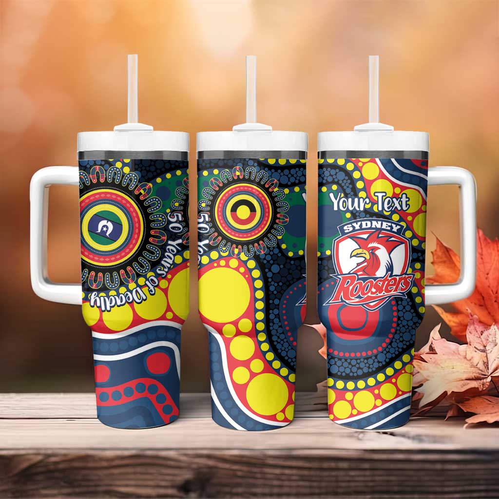 Roosters NAIDOC Week 2026 Personalised Tumbler With Handle 50 Years of Deadly Aboriginal Art