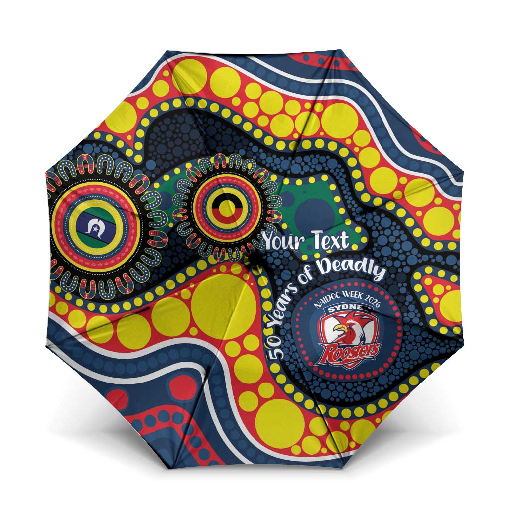 Roosters NAIDOC Week 2026 Personalised Umbrella 50 Years of Deadly Aboriginal Art