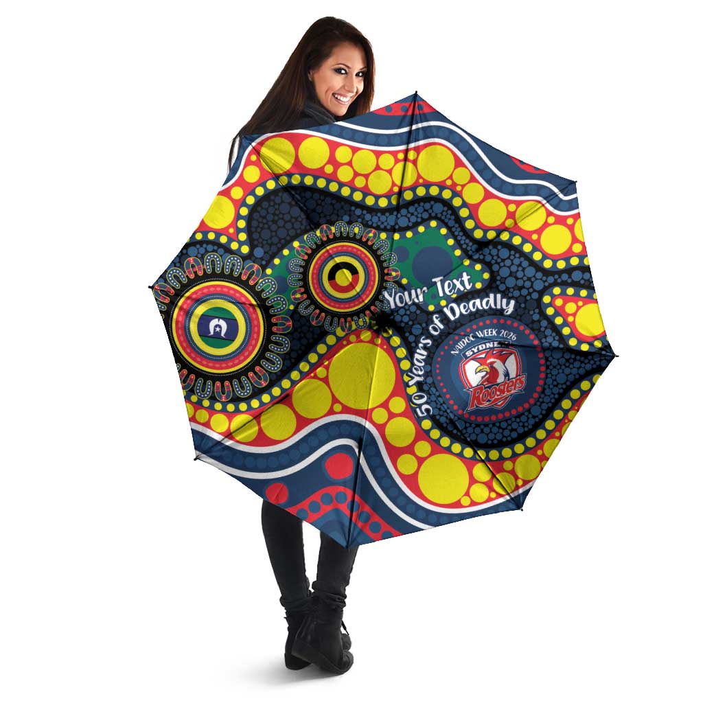 Roosters NAIDOC Week 2026 Personalised Umbrella 50 Years of Deadly Aboriginal Art