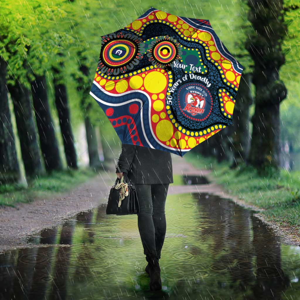 Roosters NAIDOC Week 2026 Personalised Umbrella 50 Years of Deadly Aboriginal Art
