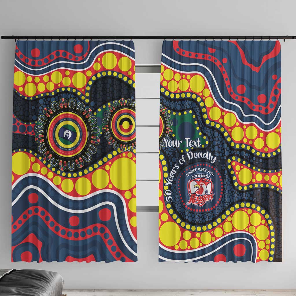 Roosters NAIDOC Week 2026 Personalised Window Curtain 50 Years of Deadly Aboriginal Art