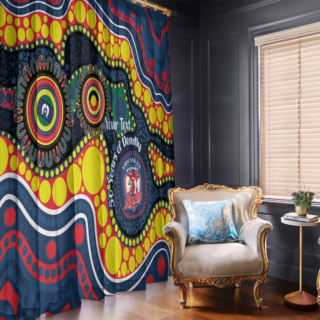 Roosters NAIDOC Week 2026 Personalised Window Curtain 50 Years of Deadly Aboriginal Art