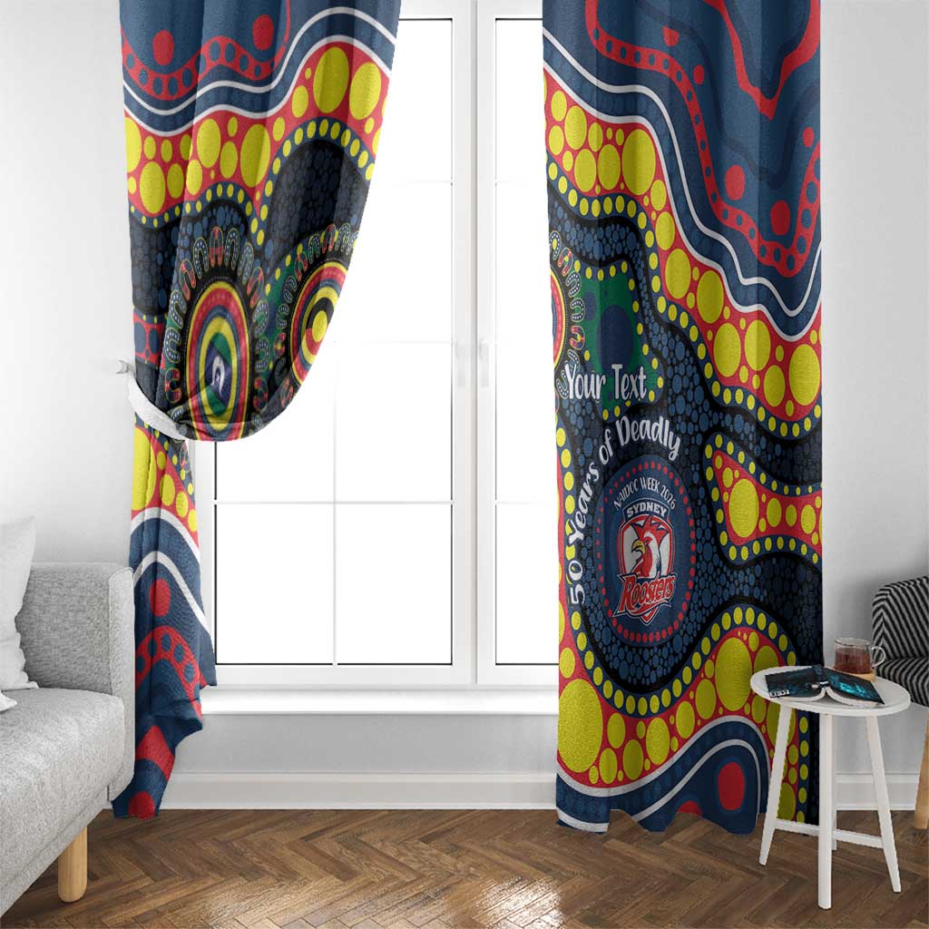 Roosters NAIDOC Week 2026 Personalised Window Curtain 50 Years of Deadly Aboriginal Art