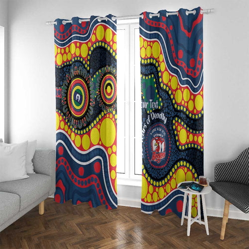 Roosters NAIDOC Week 2026 Personalised Window Curtain 50 Years of Deadly Aboriginal Art