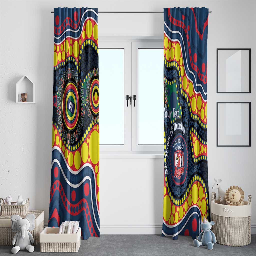 Roosters NAIDOC Week 2026 Personalised Window Curtain 50 Years of Deadly Aboriginal Art